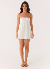 Dylan Babydoll Mini Dress - White